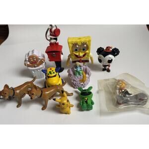 Lot Of 11 Mix Toys Burger King Mcdonald’s Spongebob The Cat In The Hat Pikachu ￼